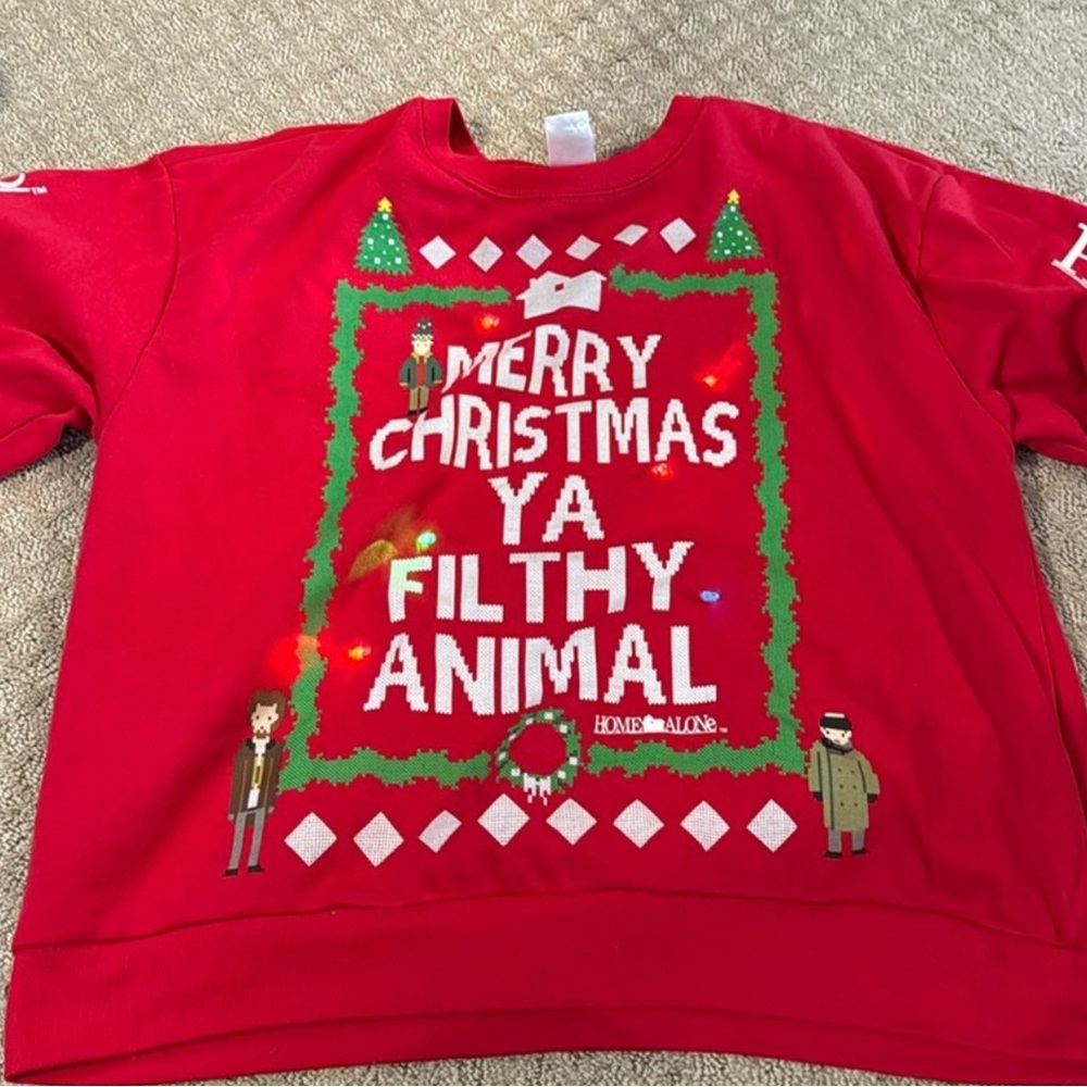 Home Alone Light Up Battery Powered XL Women’s Ugly Christmas Holiday Sweater